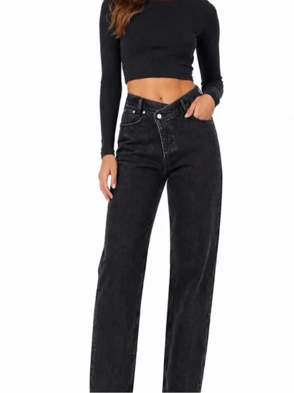 Abercrombie & Fitch Black High Rise Dad Jean